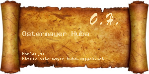Ostermayer Huba névjegykártya